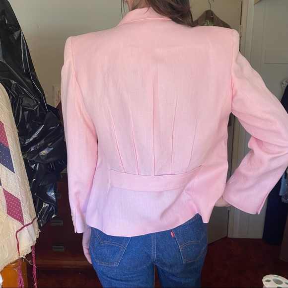 NWOT vintage Peabody House Linen Blazer, Pink - Picture 11 of 16